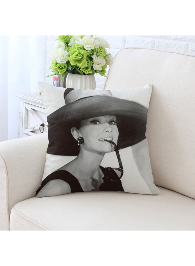 NIBEMINENT Printed Lady Cushion Case White/Black