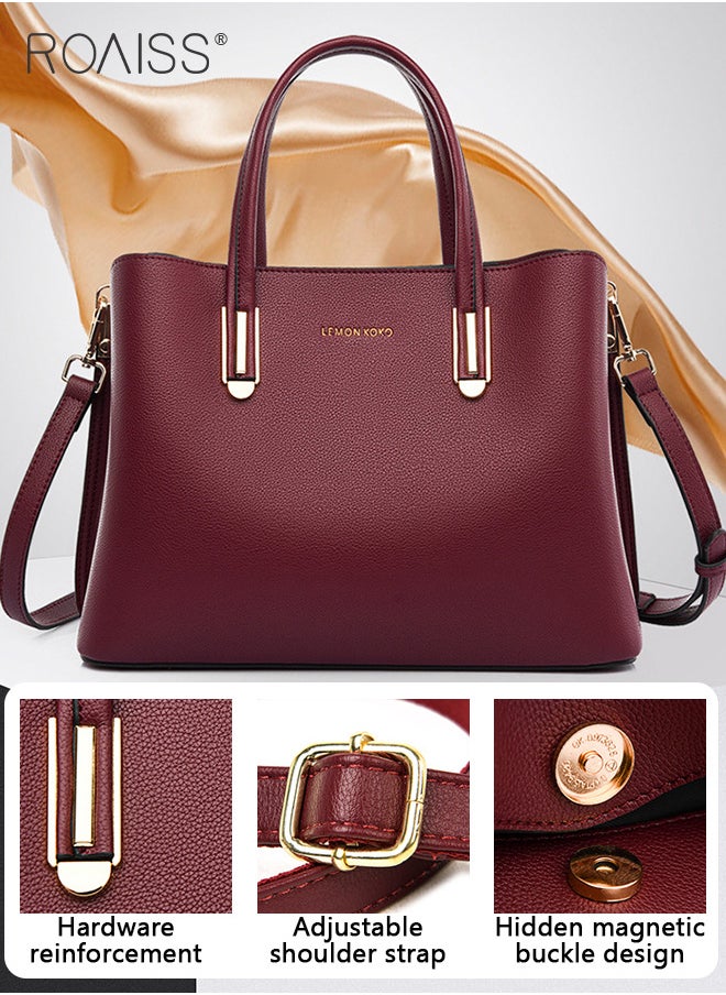 roaiss - High-End Texture Large Capacity Handbag for Women Stylish Elegant Shoulder Crossbody Bags with a Gift Bag for Mom Wife Bridal Suitable for Anniversary Birthday Gift or Ramadan - Image 1