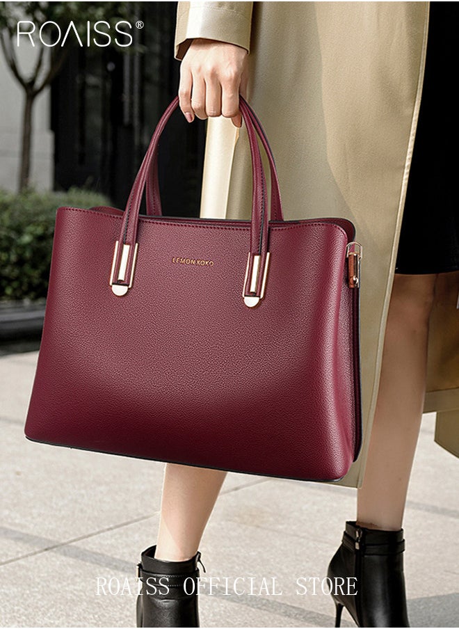 roaiss - High-End Texture Large Capacity Handbag for Women Stylish Elegant Shoulder Crossbody Bags with a Gift Bag for Mom Wife Bridal Suitable for Anniversary Birthday Gift or Ramadan - Image 1