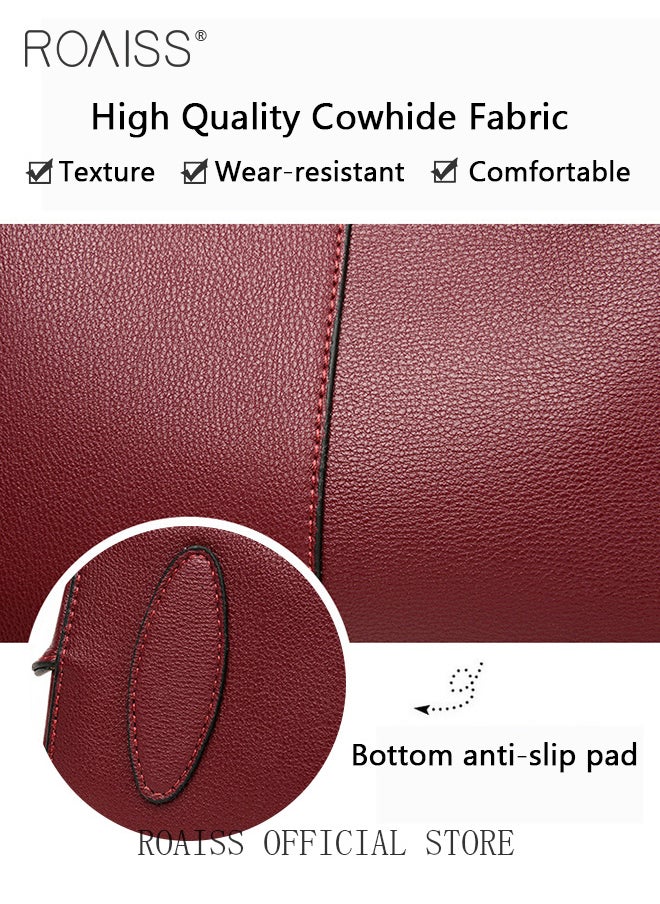 roaiss - High-End Texture Large Capacity Handbag for Women Stylish Elegant Shoulder Crossbody Bags with a Gift Bag for Mom Wife Bridal Suitable for Anniversary Birthday Gift or Ramadan - Image 1