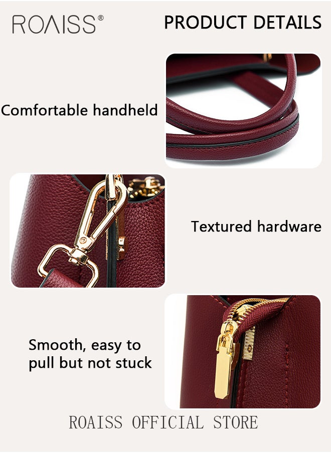 roaiss - High-End Texture Large Capacity Handbag for Women Stylish Elegant Shoulder Crossbody Bags with a Gift Bag for Mom Wife Bridal Suitable for Anniversary Birthday Gift or Ramadan - Image 1