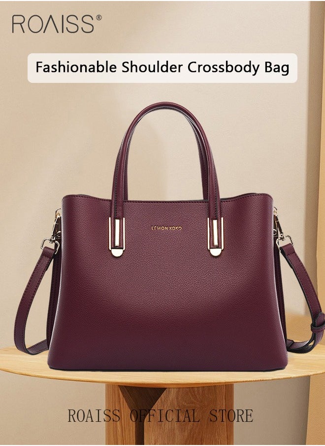 roaiss - High-End Texture Large Capacity Handbag for Women Stylish Elegant Shoulder Crossbody Bags with a Gift Bag for Mom Wife Bridal Suitable for Anniversary Birthday Gift or Ramadan - Image 1