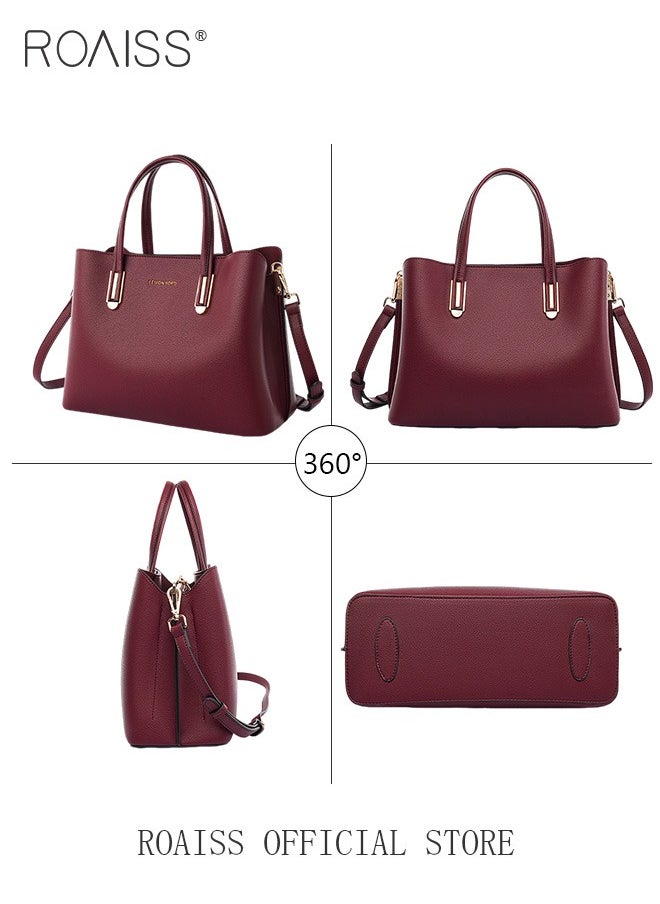 roaiss - High-End Texture Large Capacity Handbag for Women Stylish Elegant Shoulder Crossbody Bags with a Gift Bag for Mom Wife Bridal Suitable for Anniversary Birthday Gift or Ramadan - Image 1