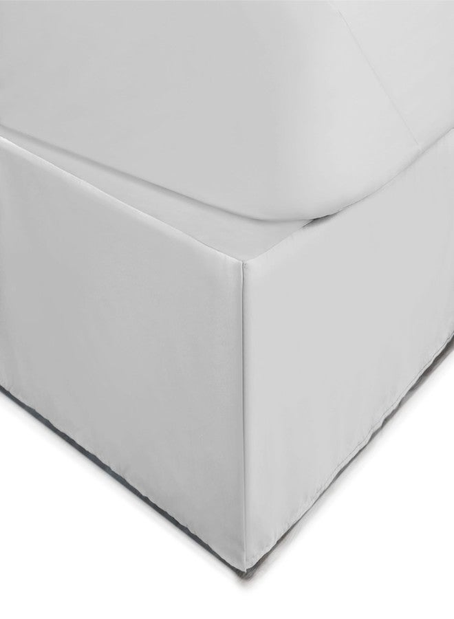 Martex Queen Size 21” Bed Skirt | Pleated Bed Skirt | Easy Fit Bed Skirts | Microfiber Bed Skirt | 21 Inch Drop | Hotel Quality Bedskirt | White - Image 1