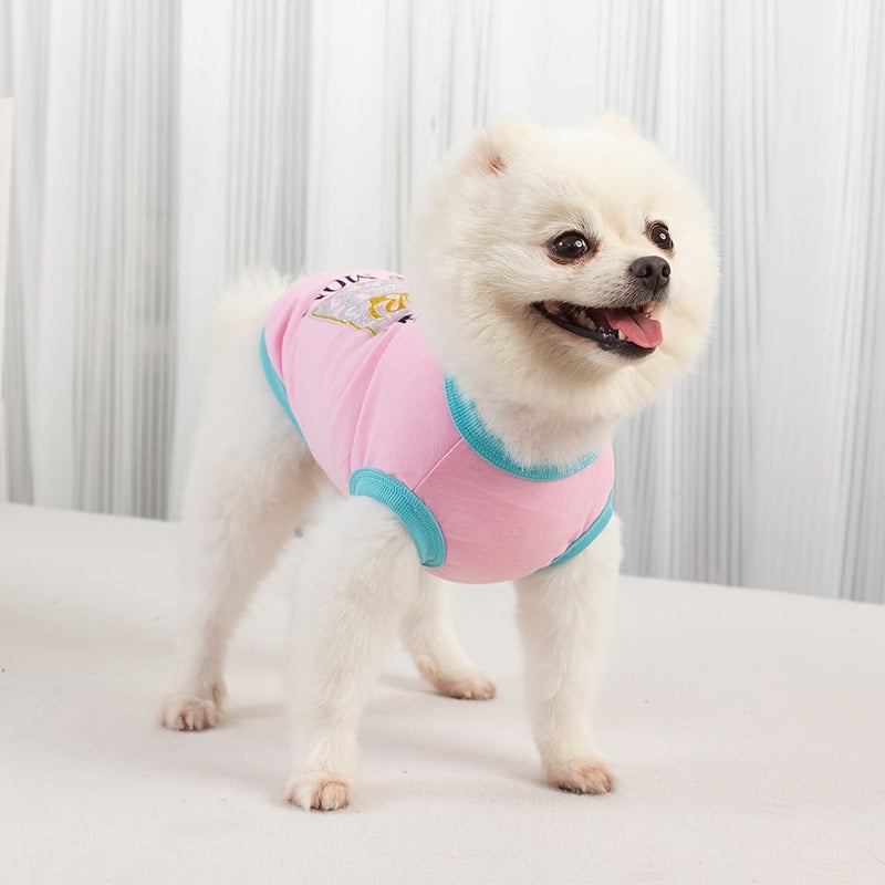 Queen Gray Lightweight Printed Ribbed Vest for Small Dogs Cats Summer Casual - Image 4
