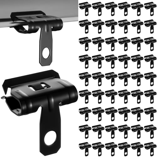 Hicarer 100 Pcs HammerOn Flange Clip Side Mount 1814 Inch Beam Clamp with Hole Cable Clip for Flanges Spring Steel - Image 1