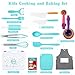 Suhctuptx Kids Cooking Sets Real Kids Cooking Baking Set with Storage Case Kid Safe Knives Cutting Board Apron Cookbook Toddler Cooking Utensils Montessori Kitchen Tools Birthday Gifts Toys for Girls Boys - Image 4