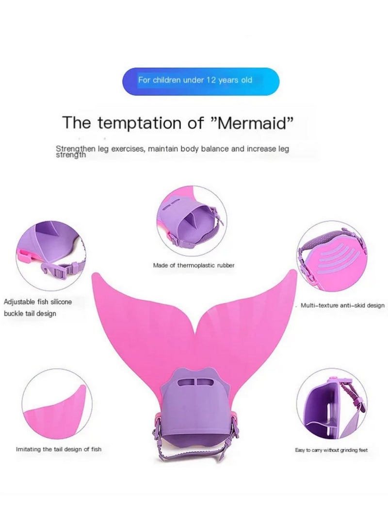 Generic Mermaid Monofin Swim Fin for Kids Adjustable Mermaid Tail Swimming Fins with Flipper Diving Fins for Girls Boys Professional Monofins for Pool Beach Ocean Water Sports and Fun - Image 5