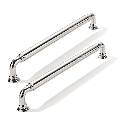 CABDM 10 Pack 8 Inch Hole Center Vibrant Polished Nickel Cabinet pulls HeavyDuty Solid Cabinet Handle Hardware Suitable for cabinets Dressers Kitchens and Bathroom cabinets - Image 1