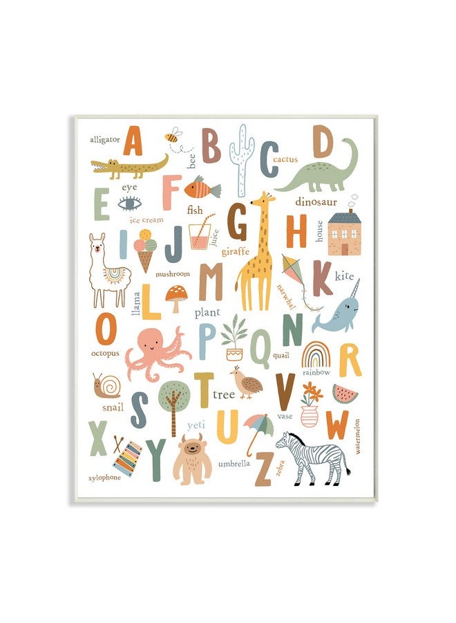 Stupell Industries Fun Educational ABC Chart Cute Animals, Designed by Nina Seven Wall Plaque, 13 x 19, White - Image 1