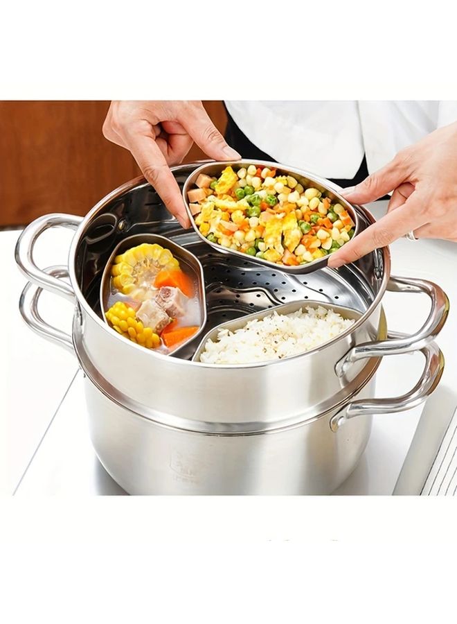 3 Pcs Stainless Steel Steamer Baskets for Vegetables Rice Meat Cooking Kitchen - Image 1