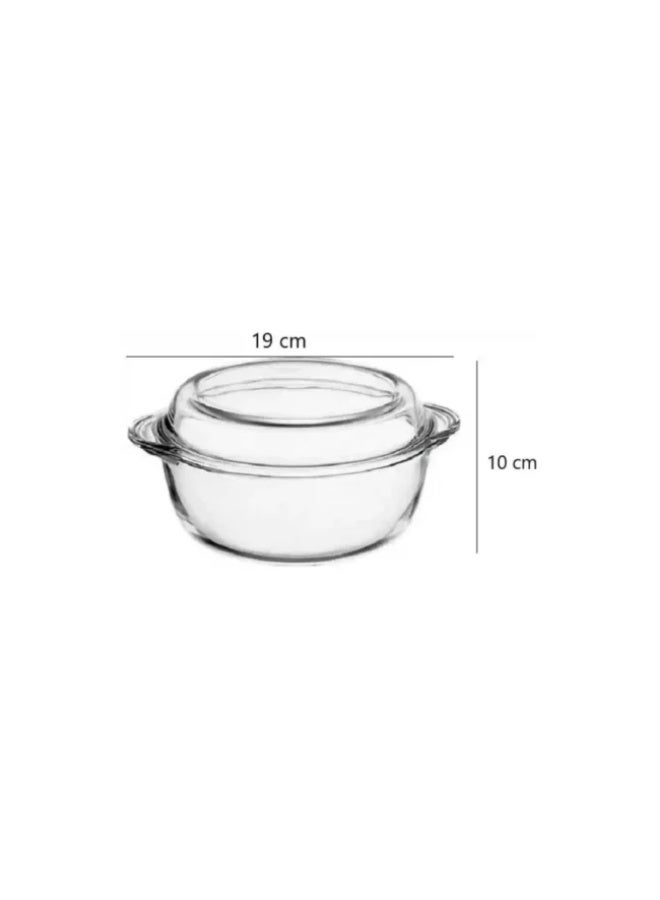 بوركام بولة زجاجي دائري صغير للفرن من بوركام مع غطاء – (840 مل) – صنع في تركيا - Image 2