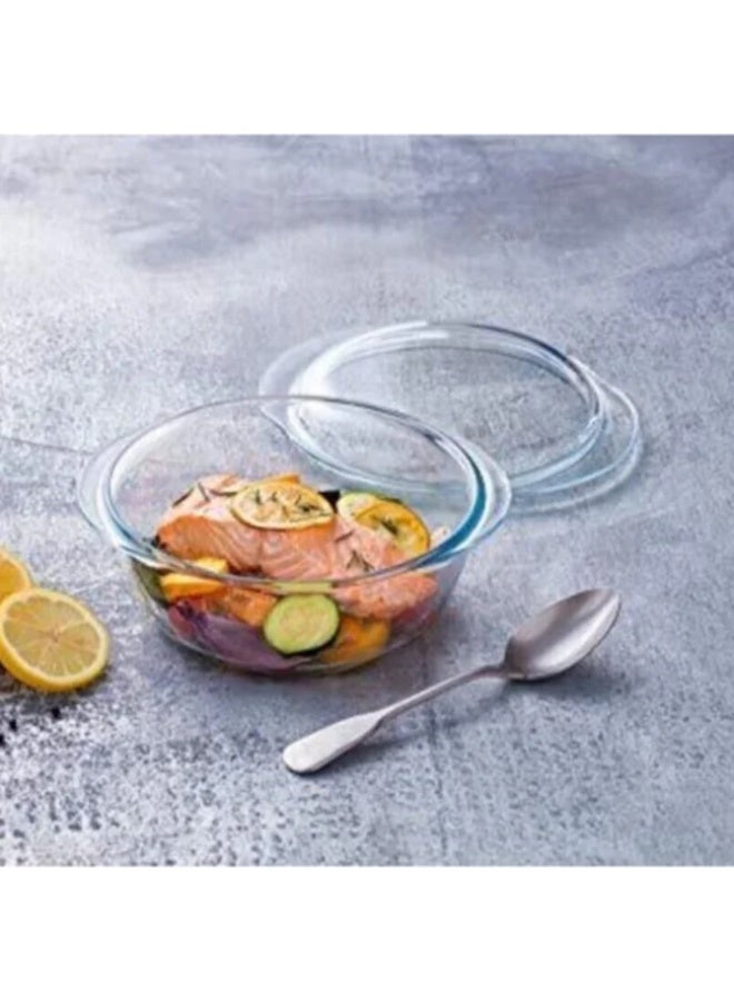 بوركام بولة زجاجي دائري صغير للفرن من بوركام مع غطاء – (840 مل) – صنع في تركيا - Image 3