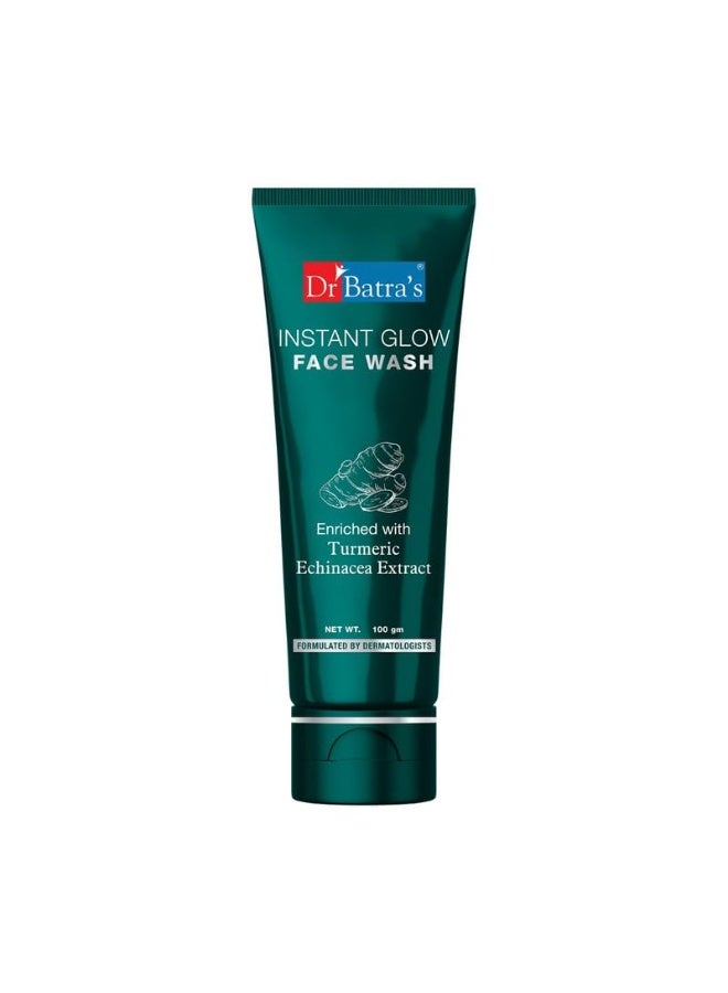 دكتور باترا غسول الوجه "Instant Glow" من Dr Batra's (100 غرام) - غني بالإشنسا والكركم لترميم البشرة والحماية من العدوى | منظف للوجه خالٍ من البارابين والسيليكون، لبشرة مشرقة، صافية ومتألقة | غسول يومي لطيف ومناسب لجميع أنواع البشرة | للرجال والنساء - Image 1