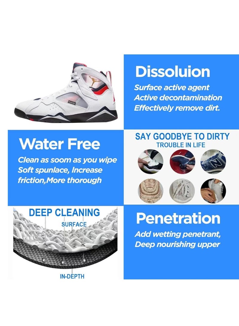 كوغزو مناديل تنظيف الأحذية الجلدية 2 قطع، 60 قطعة، منظف أحذية، مناديل تنظيف الأحذية، مناديل سريعة، للاستخدام لمرة واحدة، سهلة الحمل أثناء السفر، قابلة للنقل، تزيل الأوساخ والبقع، الأفضل للأحذية الرياضية، الأحذية، الصنادل. - Image 5
