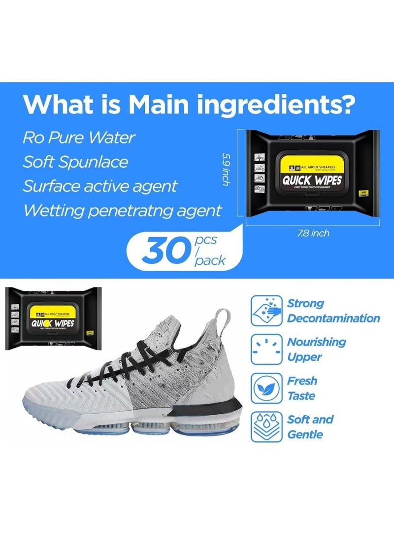 كوغزو مناديل تنظيف الأحذية الجلدية 2 قطع، 60 قطعة، منظف أحذية، مناديل تنظيف الأحذية، مناديل سريعة، للاستخدام لمرة واحدة، سهلة الحمل أثناء السفر، قابلة للنقل، تزيل الأوساخ والبقع، الأفضل للأحذية الرياضية، الأحذية، الصنادل. - Image 3