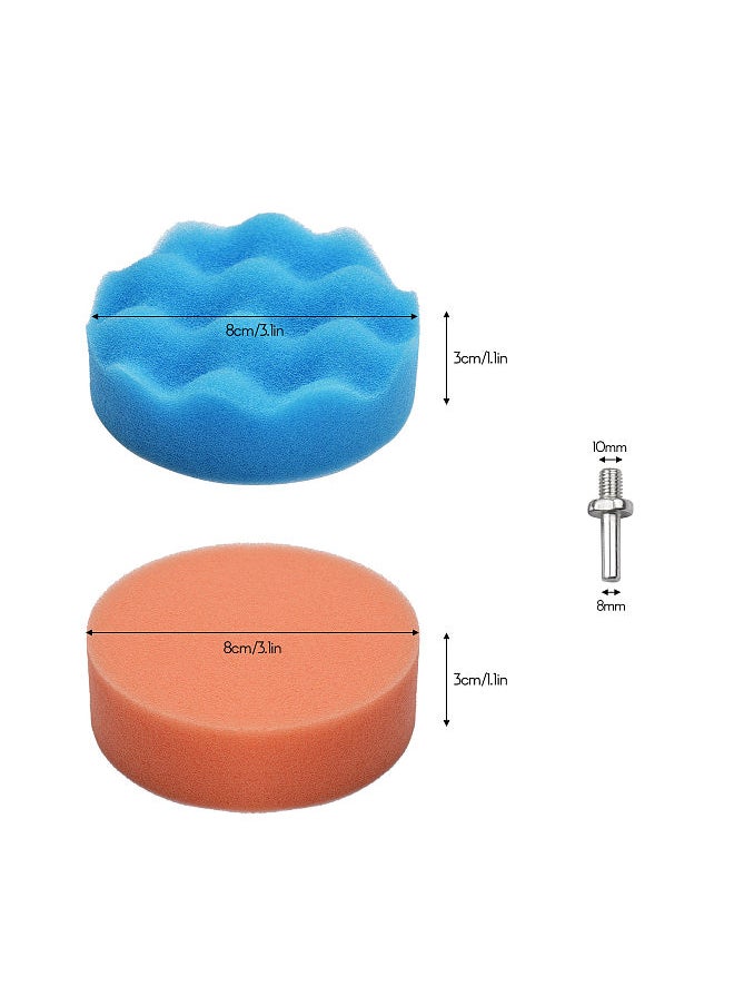 31Pcs Polishing Pads Kit 3 Inches Drill Buffer Attachment with Sanding Papers Sanding Waxing for Automobiles Yachts