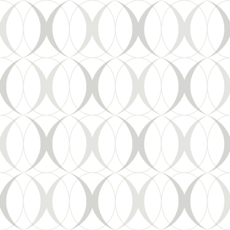 NuWallpaper NU1704 Circulate Light Silver Peel Stick Wallpaper