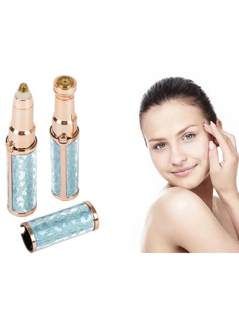 VIO 2 in 1 Facial Women Hair Remover Eyebrow Trimmer Rechargeable Painless Precision Lipstick Style Razor Trimmer for Facial Body Hair Shaver for Lips Nose Chin Face with LED Light - Image 1