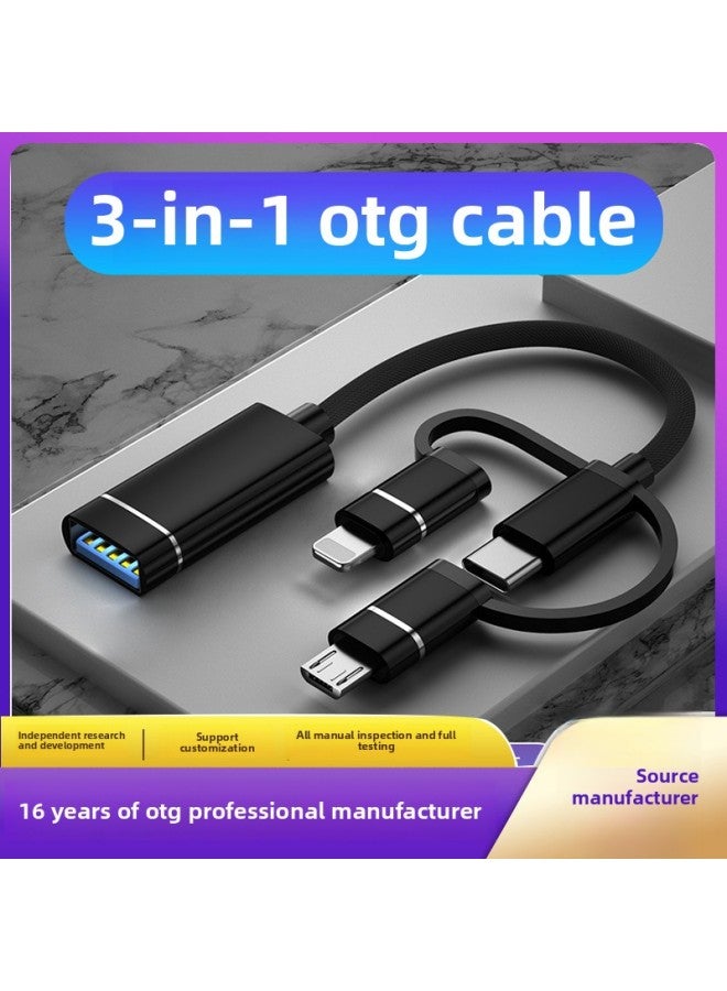 U Disk Adapter Multi-function Conversion Line Tpc Android Suitable For Apple Typec To Usbotg Adapter-Color:Adapter [gold]  - Image 2