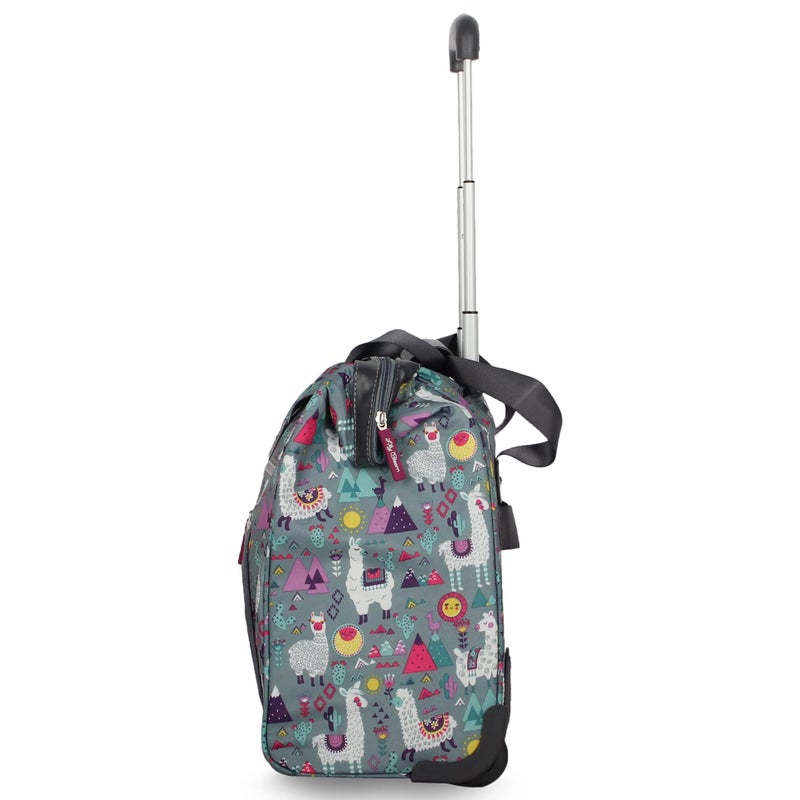 Lily Bloom Designer Under the Seat Tote Cabin Luggage Collection - 15 Inch Patterned Carry on Bag For Women - Lightweight Suitcase with 2 Rolling Wheels (Llama Mama) - Image 2