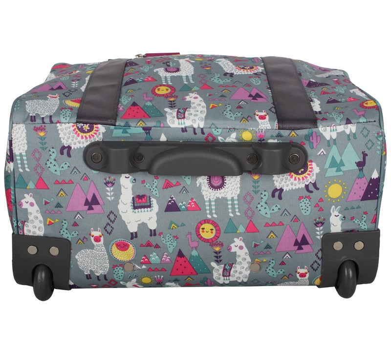 Lily Bloom Designer Under the Seat Tote Cabin Luggage Collection - 15 Inch Patterned Carry on Bag For Women - Lightweight Suitcase with 2 Rolling Wheels (Llama Mama) - Image 4