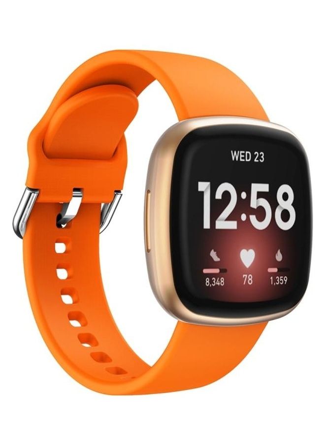 NIBEMINENT Silicone Replacement Strap Watchband For Fitbit Versa 3 Orange - Image 3