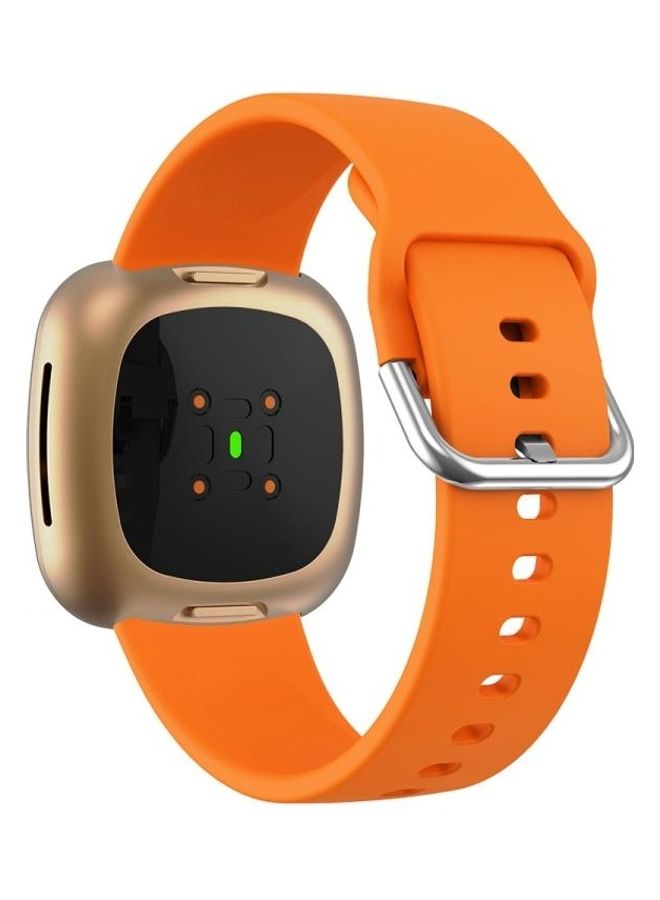 NIBEMINENT Silicone Replacement Strap Watchband For Fitbit Versa 3 Orange - Image 4