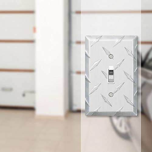 Amerelle 955T Diamond Plate Wallplate, 1 Toggle, Stampled Aluminum, Silver, 1-Pack - Image 3