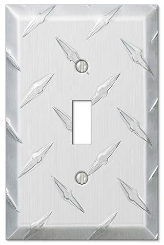 Amerelle 955T Diamond Plate Wallplate, 1 Toggle, Stampled Aluminum, Silver, 1-Pack - Image 5