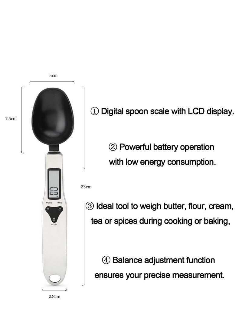 ARCOON - ARCOON Digital Spoon Scale 500g/0.1g - Stainless Steel Food Measuring Scale, Small Baking Scale with LCD Display - Image 1