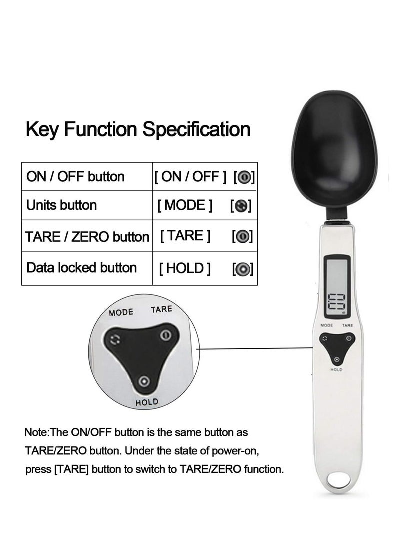 ARCOON - ARCOON Digital Spoon Scale 500g/0.1g - Stainless Steel Food Measuring Scale, Small Baking Scale with LCD Display - Image 1