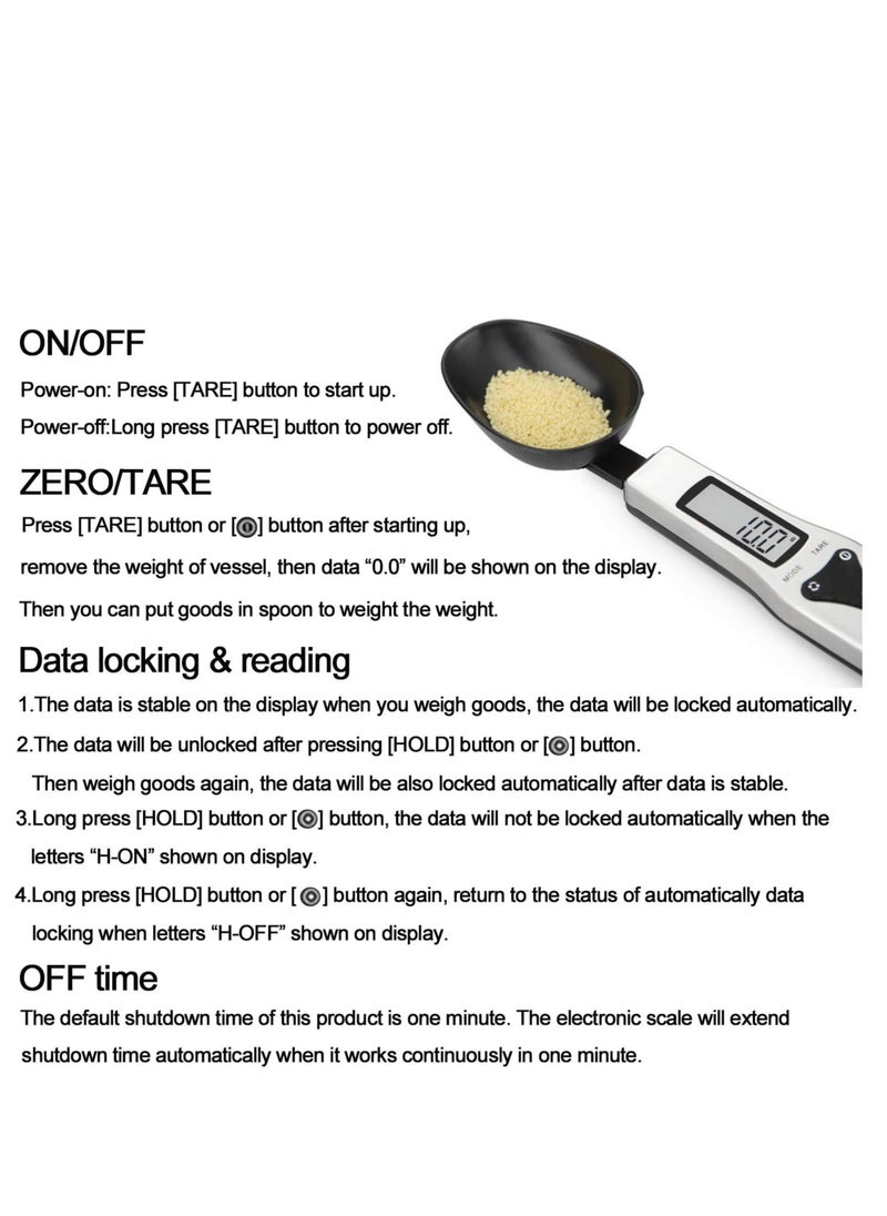 ARCOON - ARCOON Digital Spoon Scale 500g/0.1g - Stainless Steel Food Measuring Scale, Small Baking Scale with LCD Display - Image 1