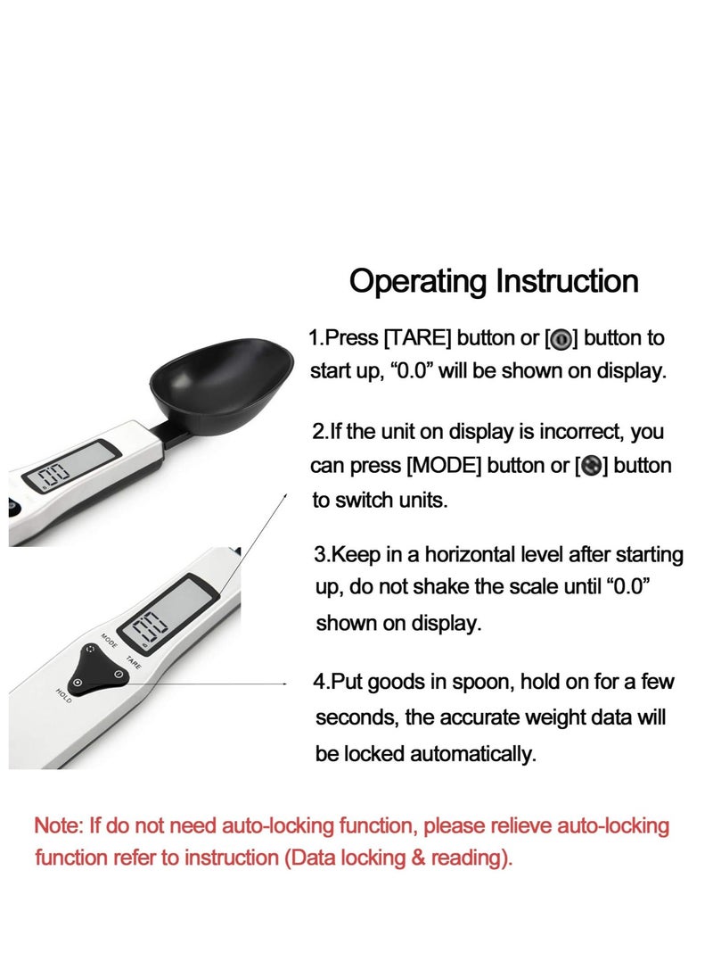ARCOON - ARCOON Digital Spoon Scale 500g/0.1g - Stainless Steel Food Measuring Scale, Small Baking Scale with LCD Display - Image 1