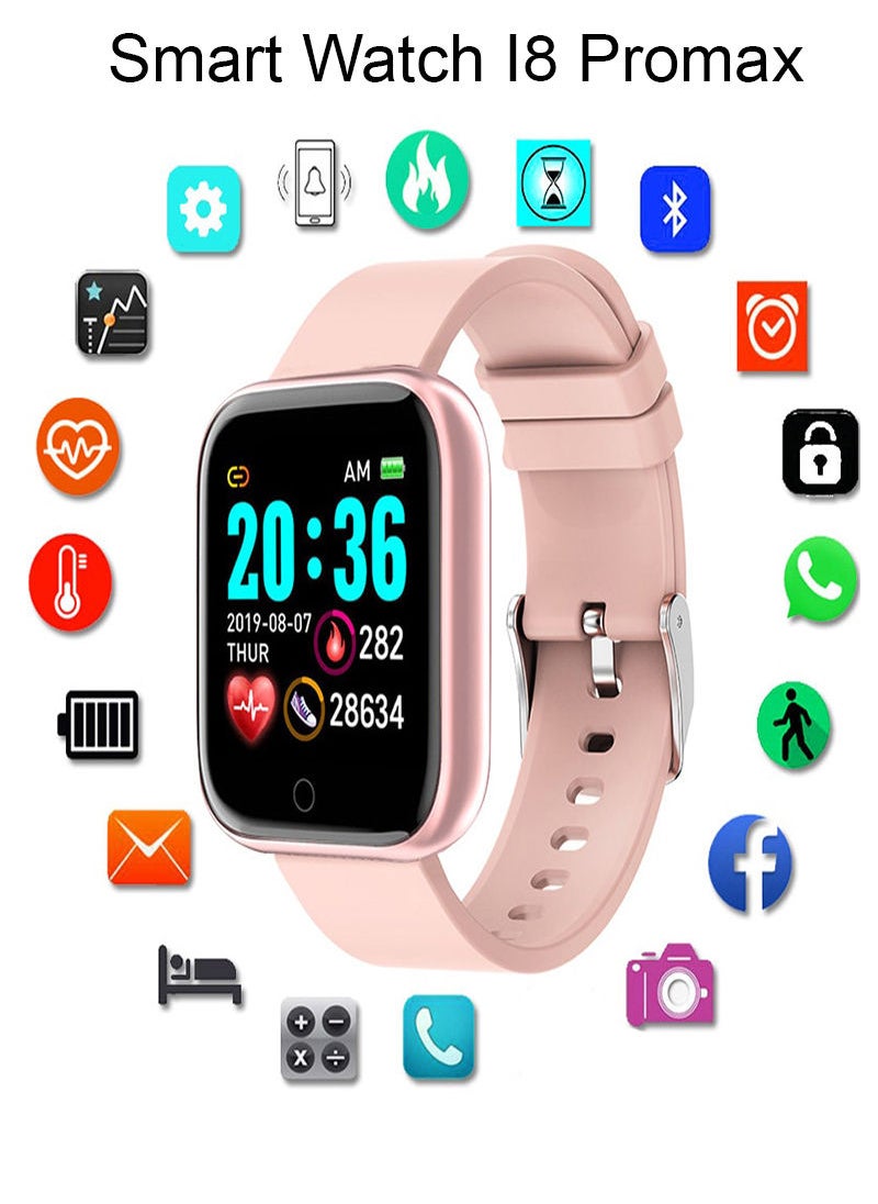 AROAQ - Pink Smart Watch i8 Pro Max Sport Fitness - Image 1