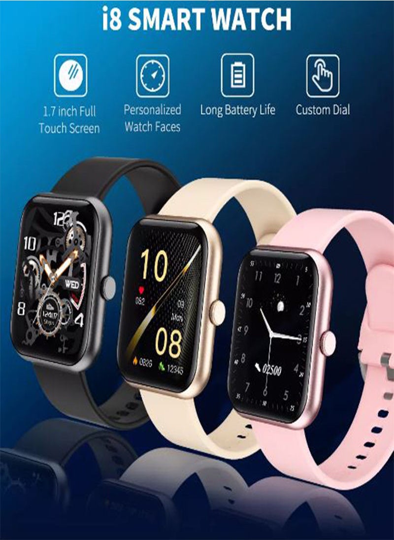 AROAQ - Pink Smart Watch i8 Pro Max Sport Fitness - Image 1