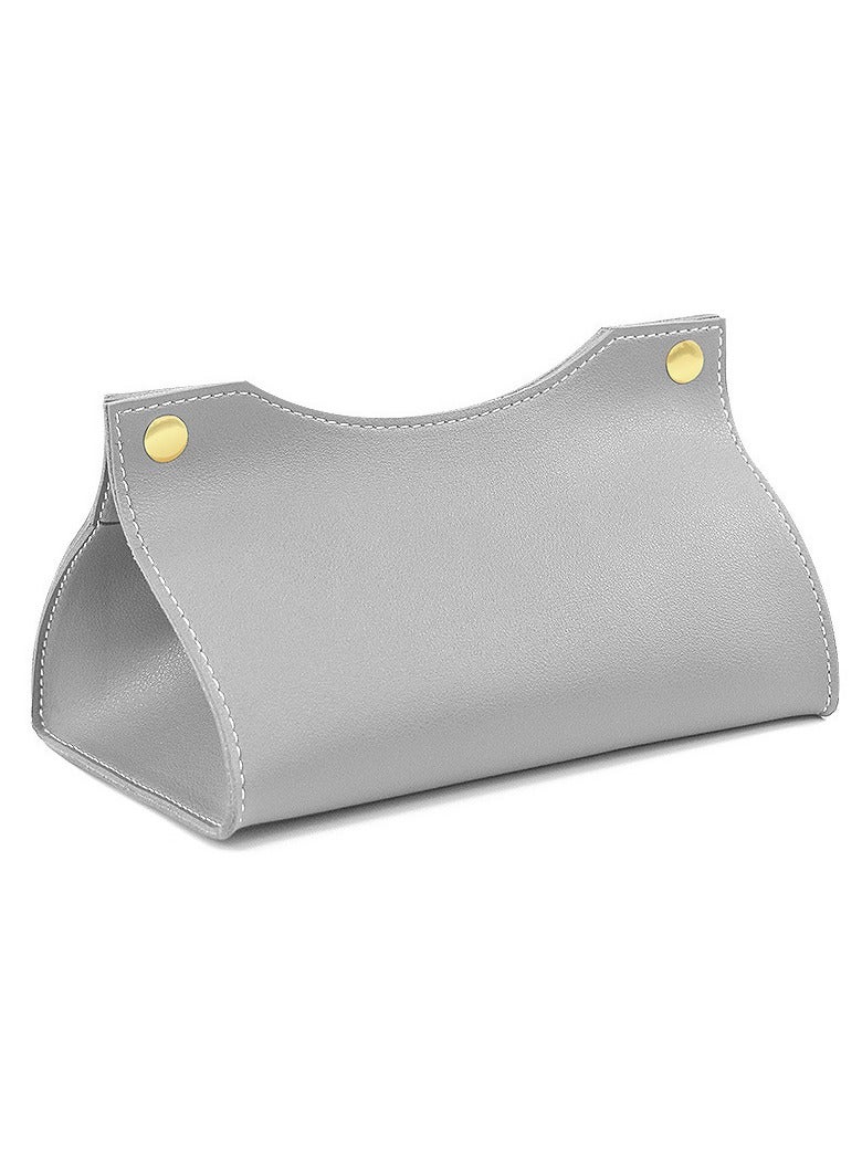 PU Leather Tissue Box Cover Holder Organizer for Home Bathroom Car Office 