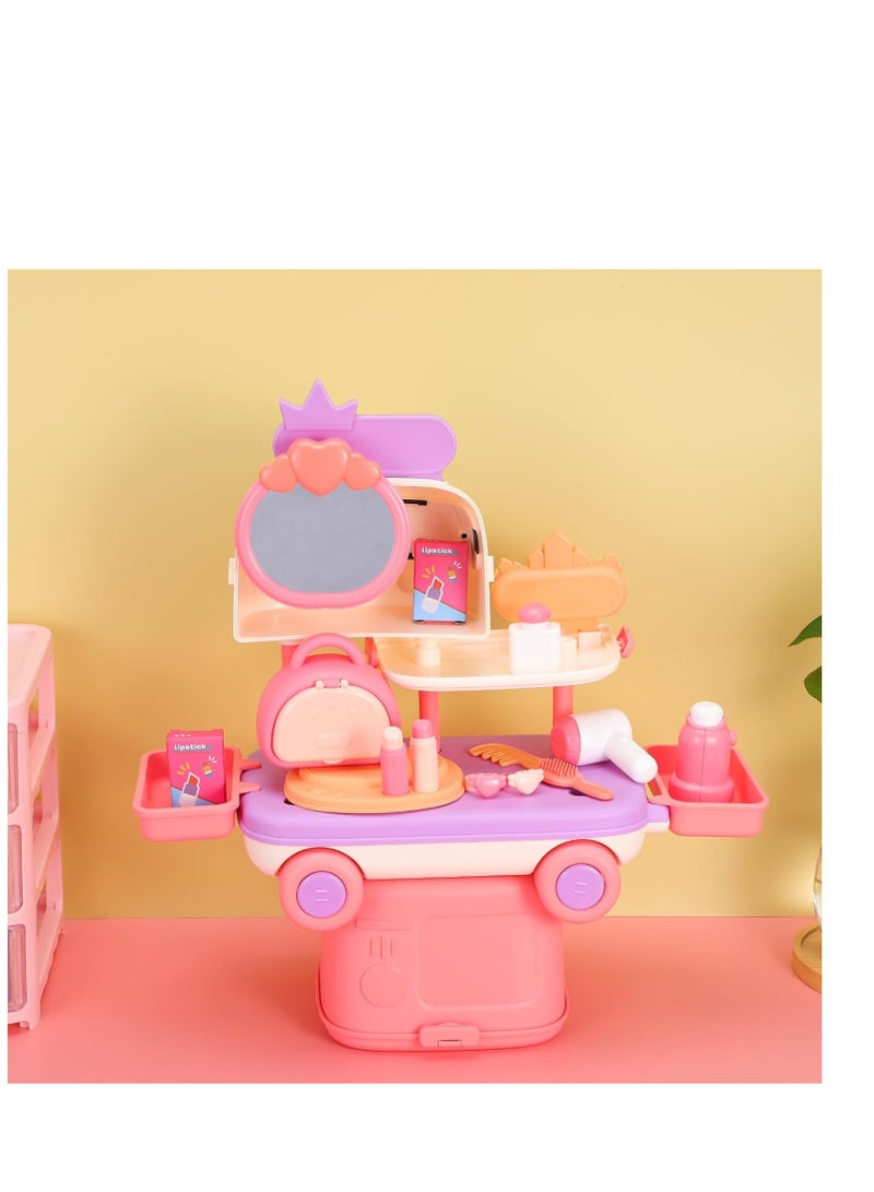 1 SET Makeup Play Kit for Kids Makeup Play Set with Storage Cosmetics Pretend Play Kit Car Toy for Role Playing Game  - Image 1