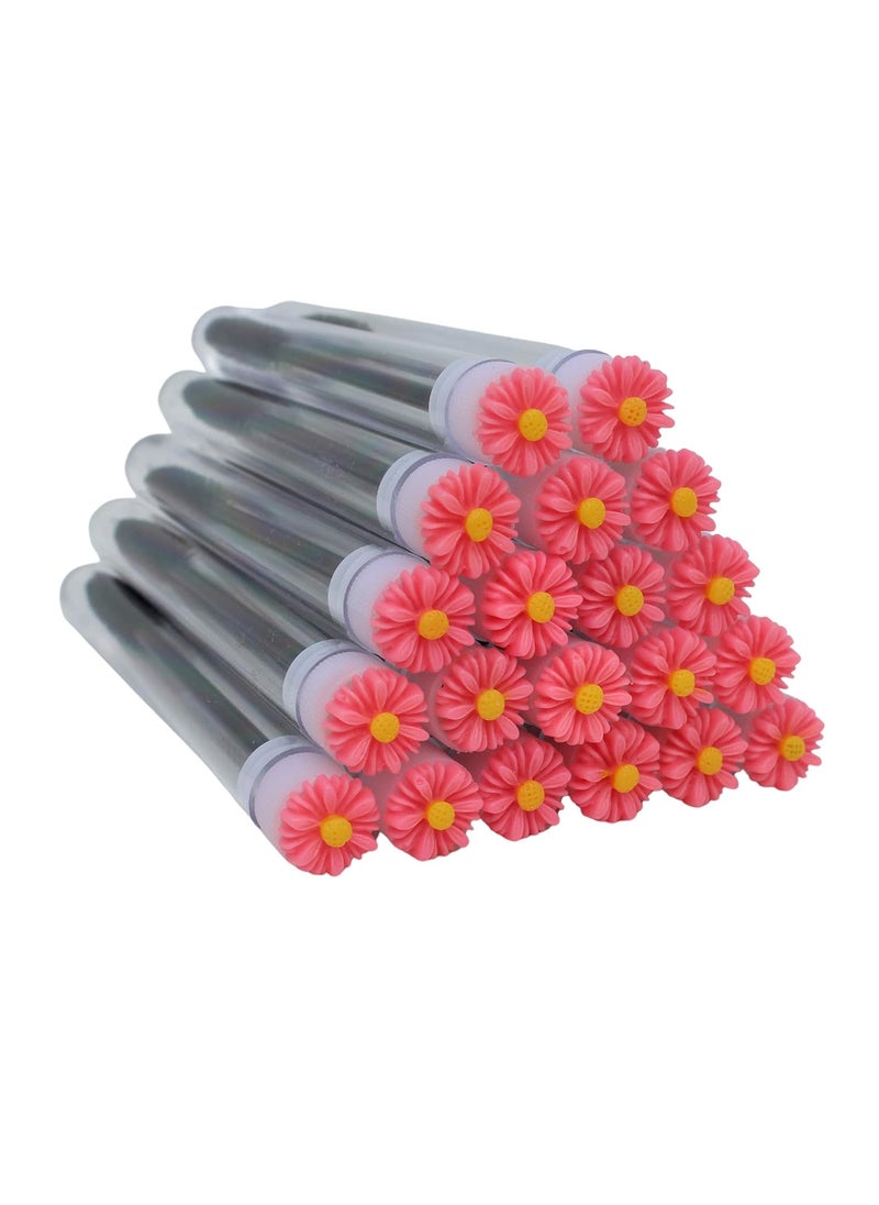 Boutique Marketing LLC Boutique Marketing LLC Lash Brush Wands | 20 Pack | Eyelash Extension Supplies | Disposable Lash Spoolie Brush | Pink Daisy Design 
