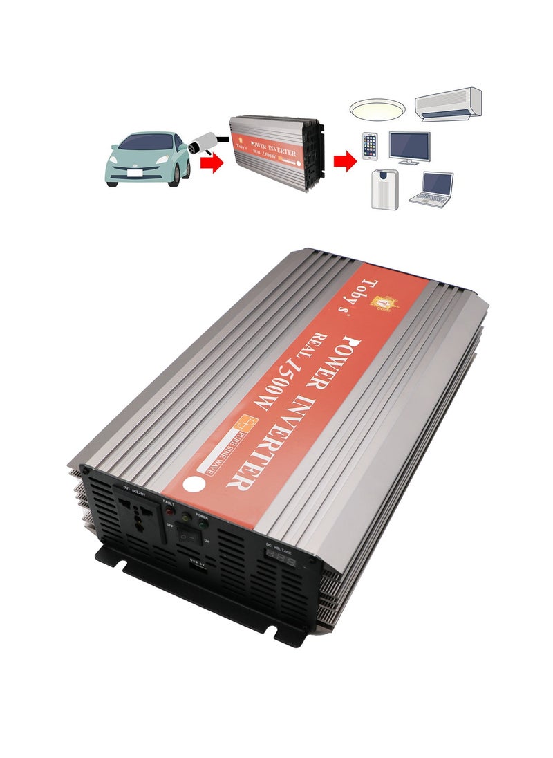 Generic - Toby's 1500W Car Power Inverter 12V to 220V Pure Sine Wave - Image 1
