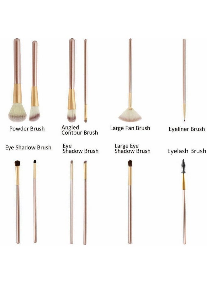 YOA 12 Piece Makeup Brushes Set Horse Hair Professional Kabuki Makeup Brush Set Cosmetics Foundation Makeup Brushes Set Kits With White Creamcolored Case Bag - Image 2