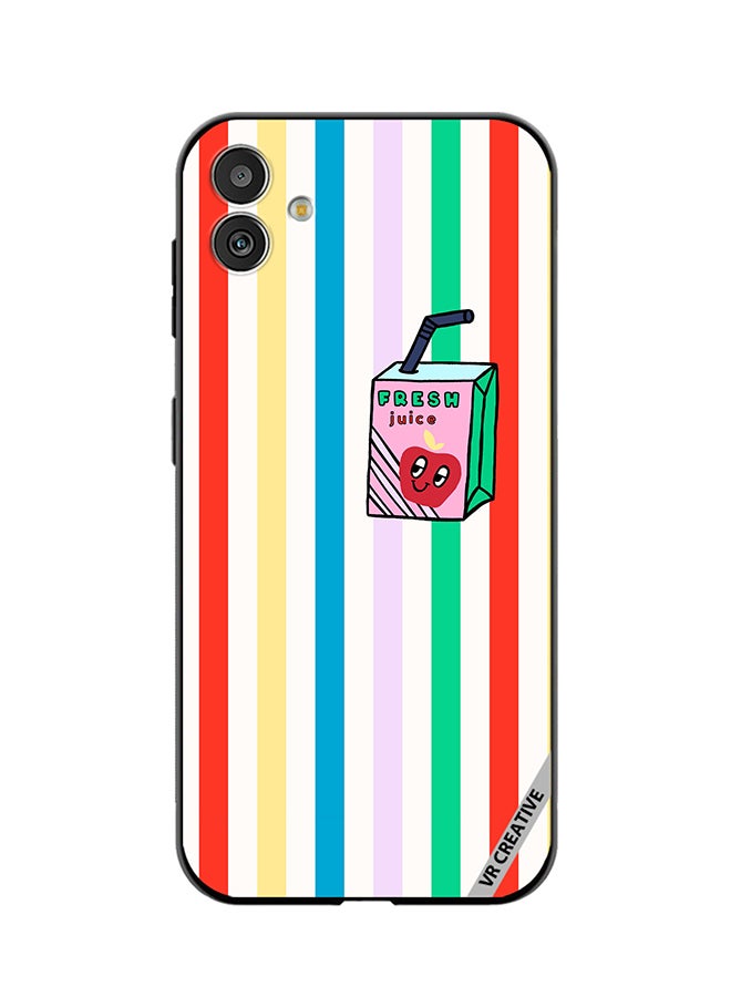 VR CREATIVE Protective Case Cover For Samsung Galaxy F14 Summer Stripe Fresh Juice Apple Fruit Design Multicolour - Image 1