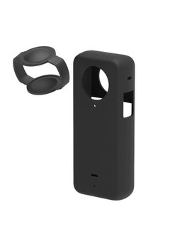 KASTWAVE Action Camera Case Fit for Insta-360 ONE X3, Waterproof Durable Silicone Protective Cover Lens Cap Compatible for Insta-360 ONE X3 Accessory (Black)  - Image 1