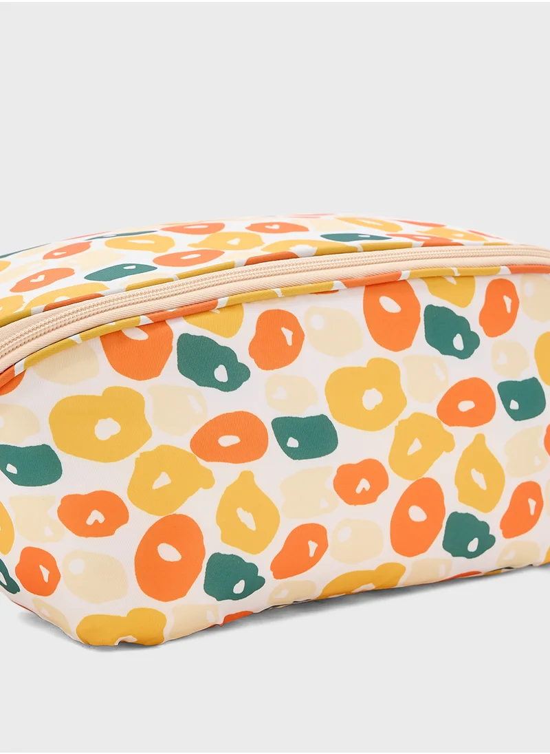 Ginger Abstract Print Cosmetic Bag