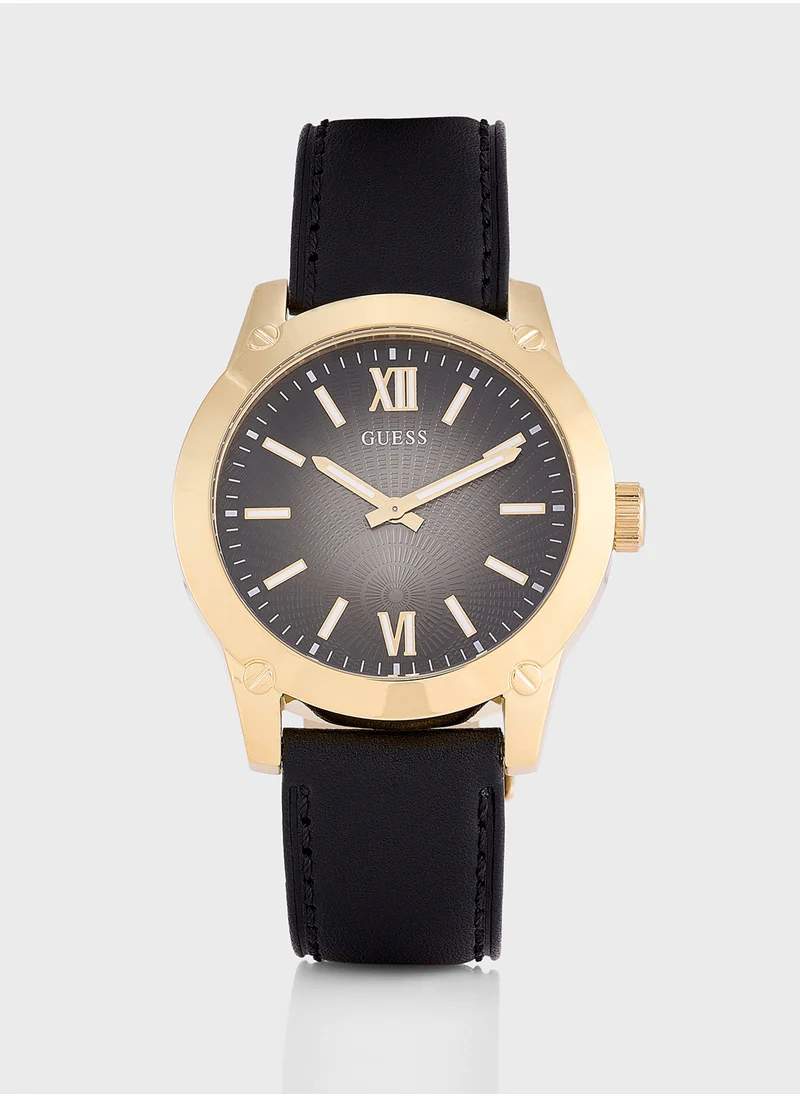 GUESS Crescent Leather Strap Analog Watch