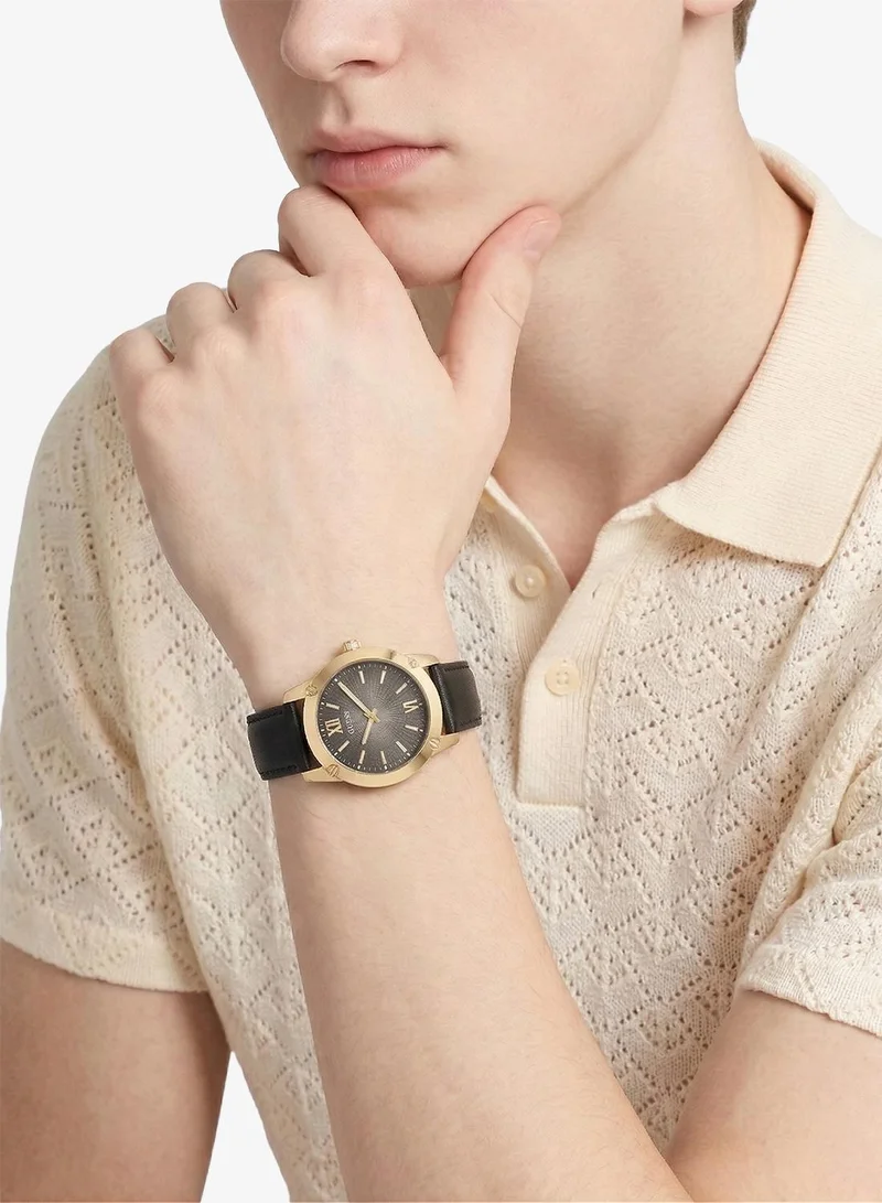 GUESS Crescent Leather Strap Analog Watch