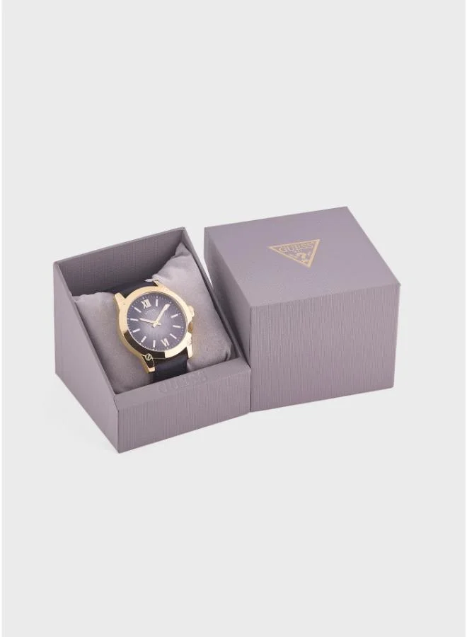 GUESS  Crescent Leather Strap Analog Watch for Men | Best Price UAE