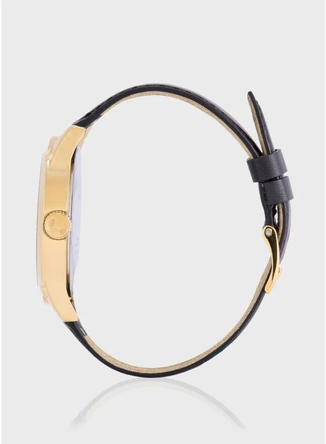GUESS  Crescent Leather Strap Analog Watch for Men | Best Price UAE