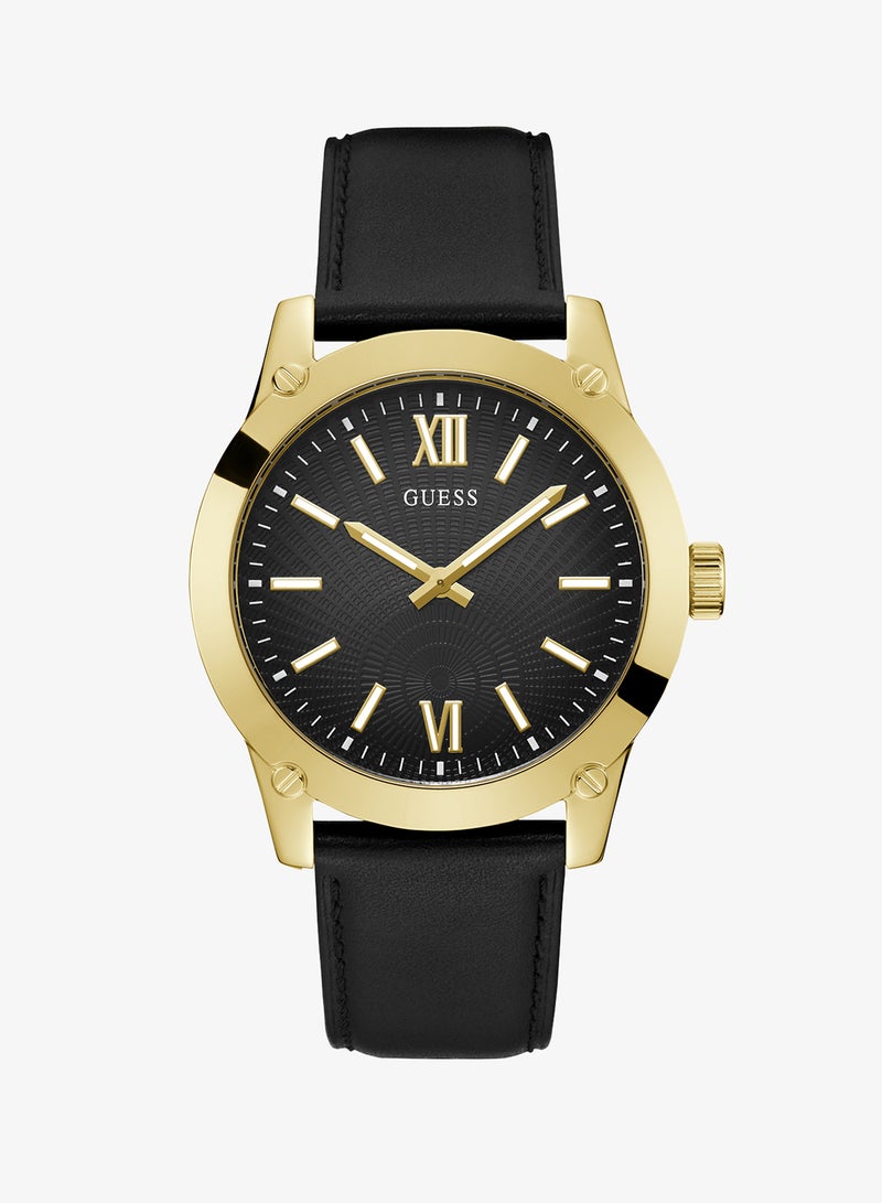 GUESS Crescent Leather Strap Analog Watch - Image 1