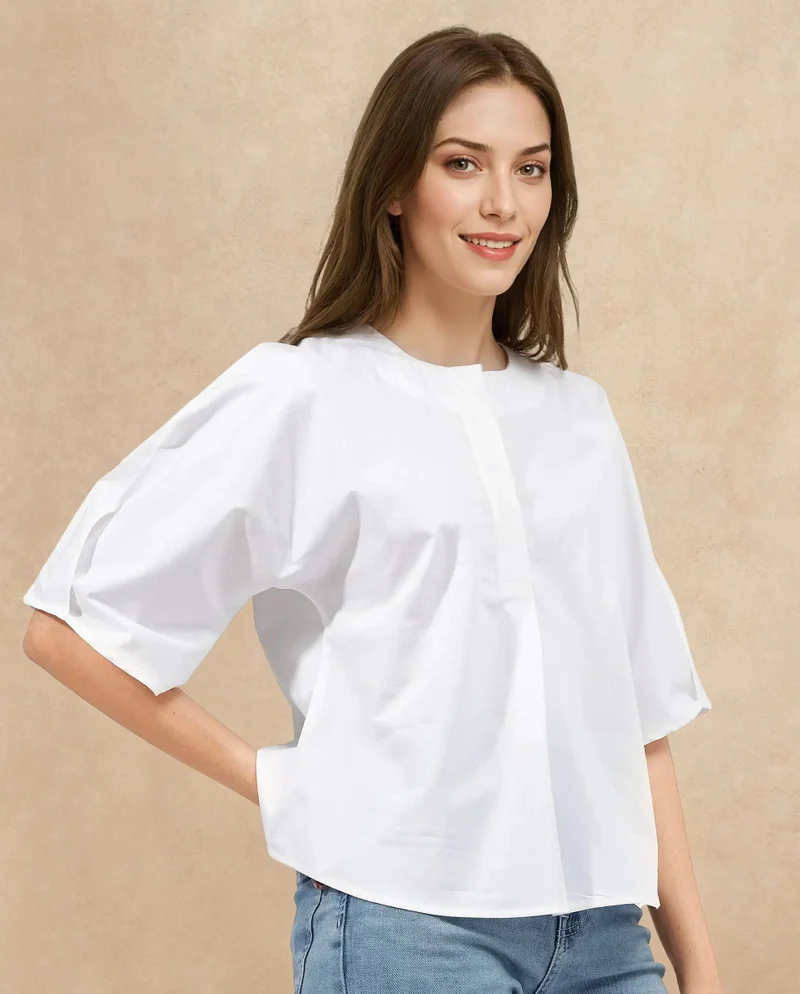 Rareism Women's Elegant Half Sleeve Top